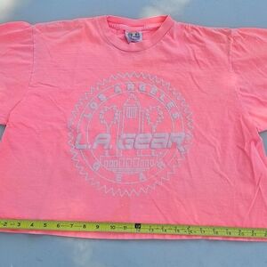 L.A. Gear Vintage Pink Cropped Graphic Tee One Size